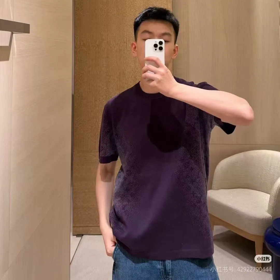 Louis Vuitton/Louis Vuitton 26ss presbyopic gradient jacquard knitted short sleeves